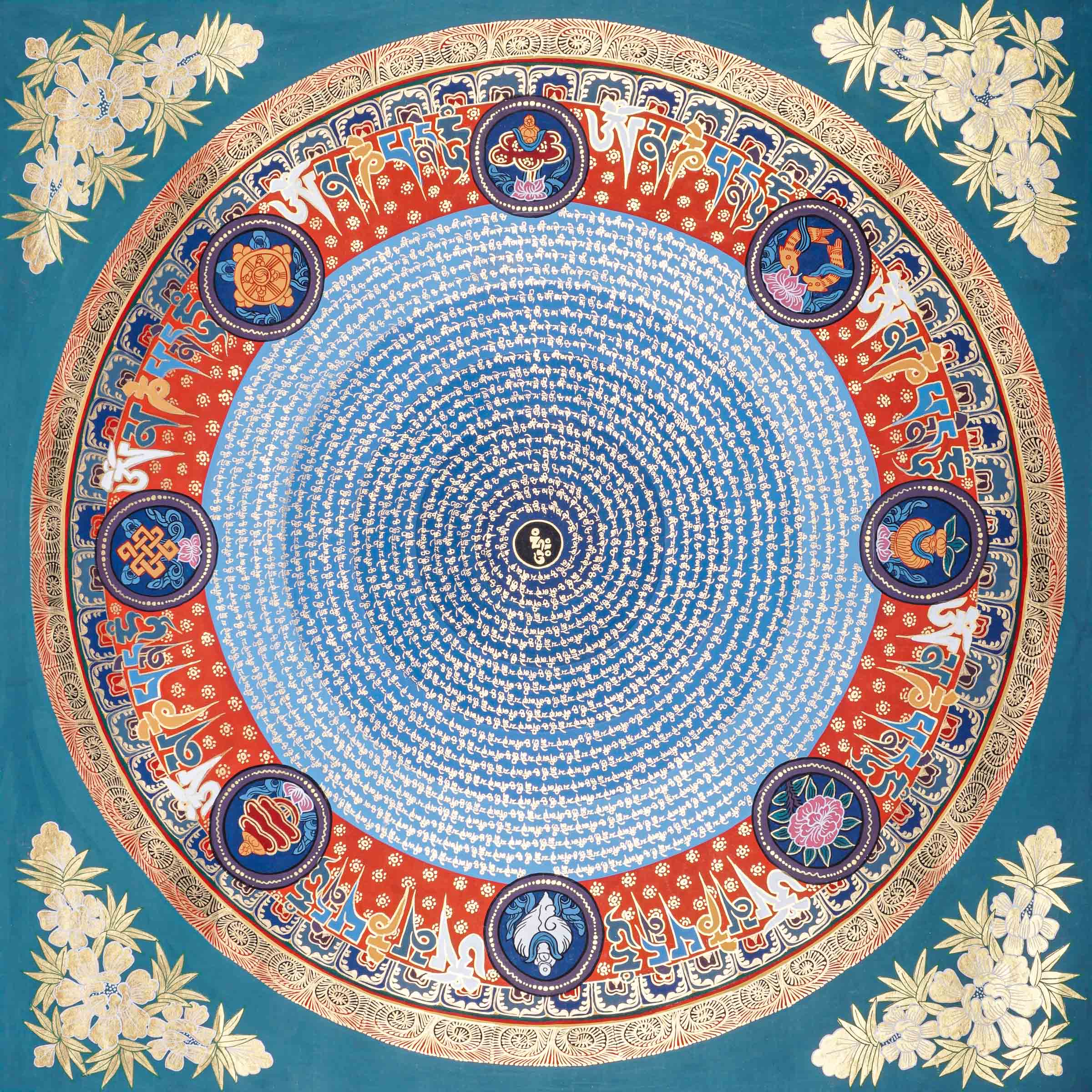 Mantra Mandala Thangka Painting \Tibetan Buddhist Art