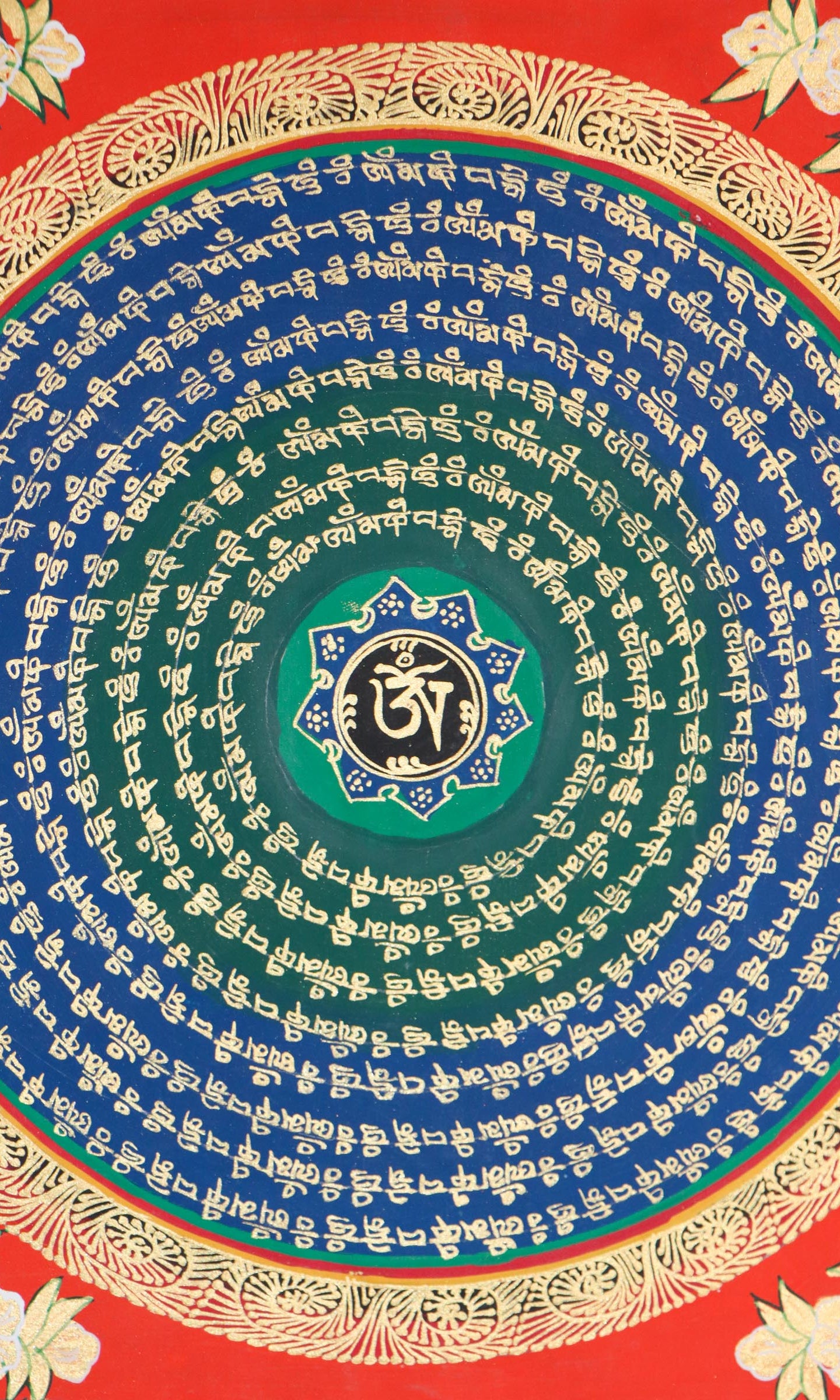 Mantra Mandala Thangka helps encourage spiritual growth, and provide guidance and protection.