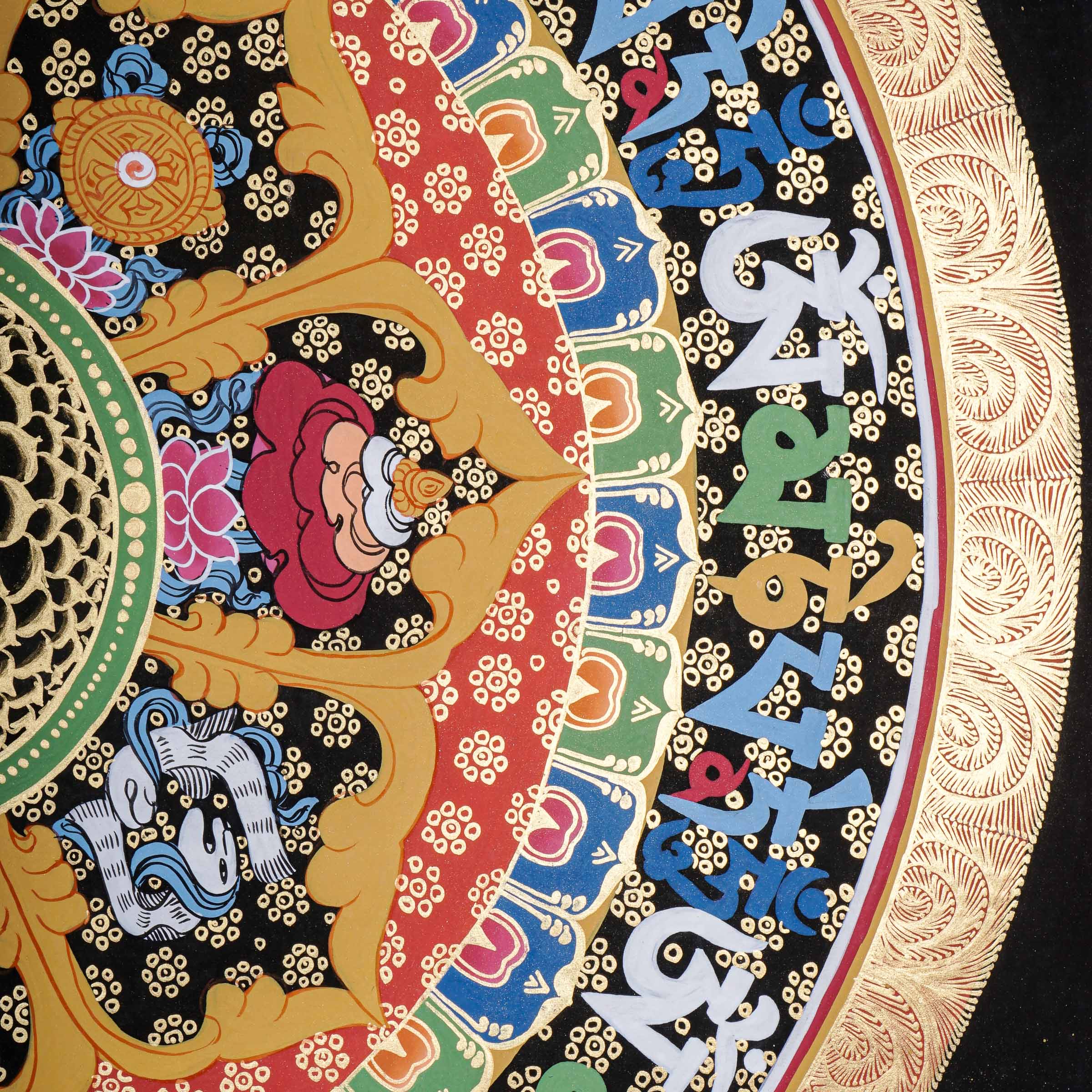 Round Mandala Thangka Painting \Hand-painted Mandala