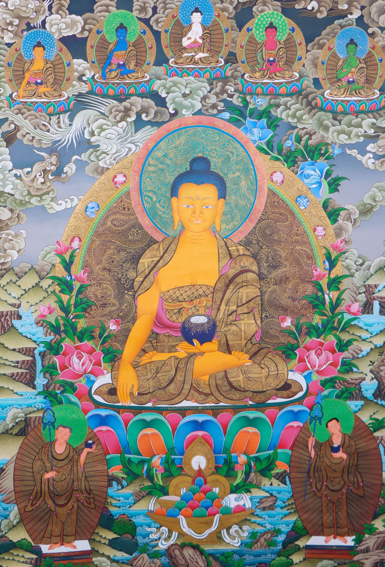 Shakyamuni Buddha Thangka Painting - Handpainted Art