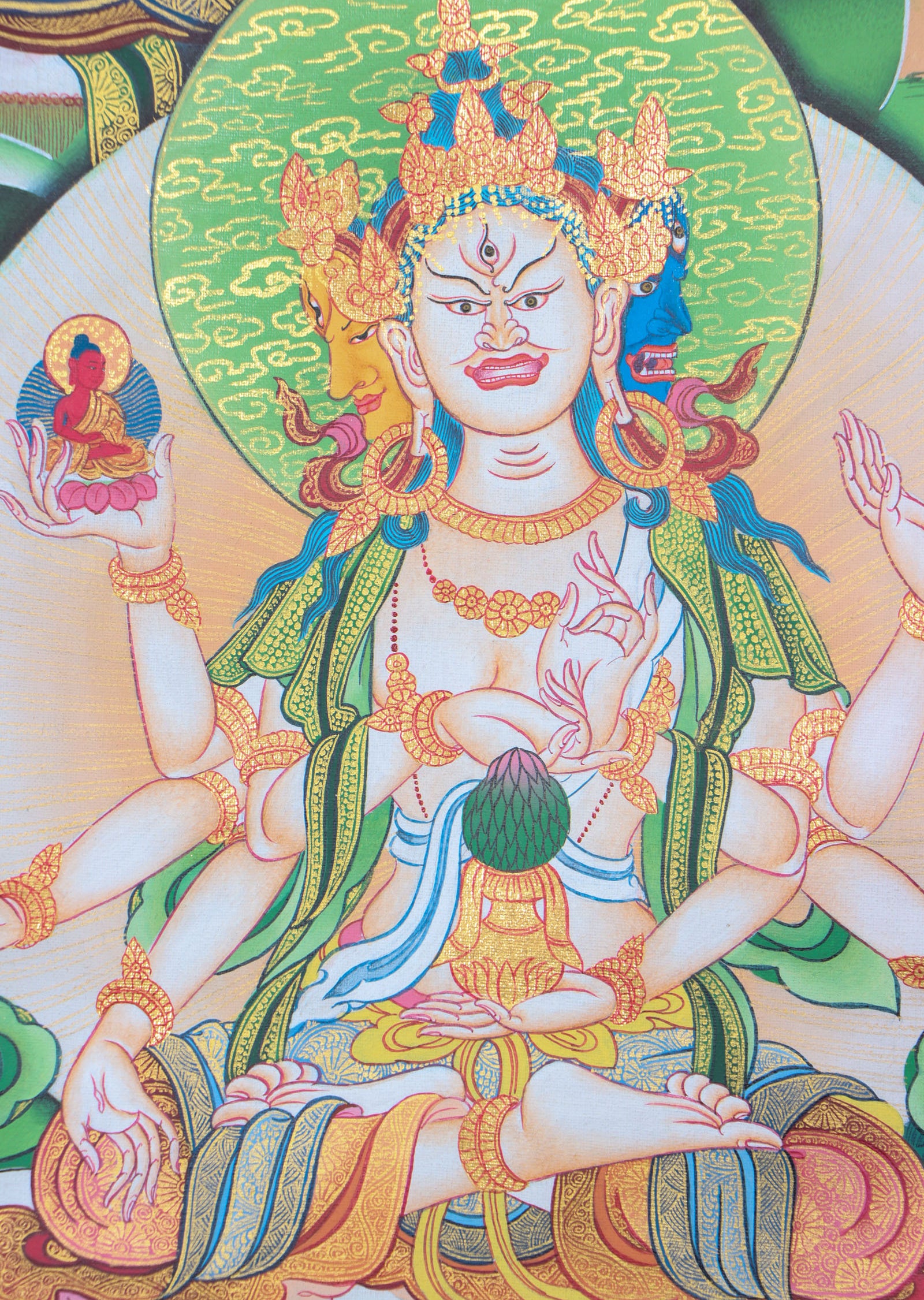 White Tara Female Deity Thangka - Lucky Thanka