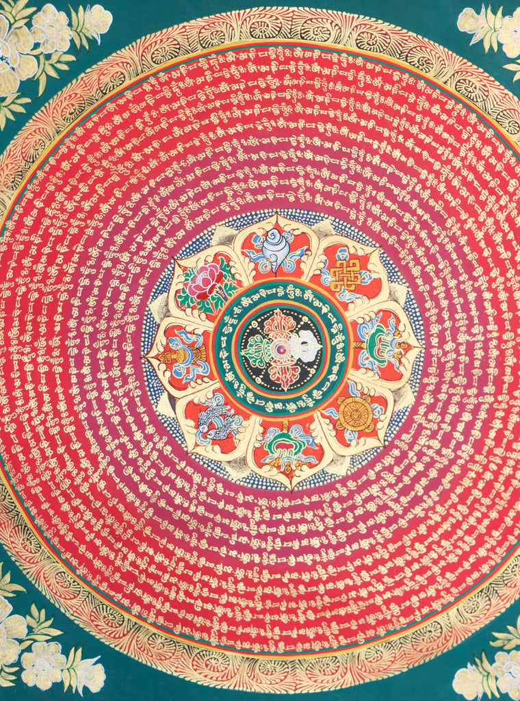  Tibetan handpainted Mantra mandala Thangka for meditation 