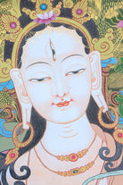 White Tara Thangka Painting - Tibetan art