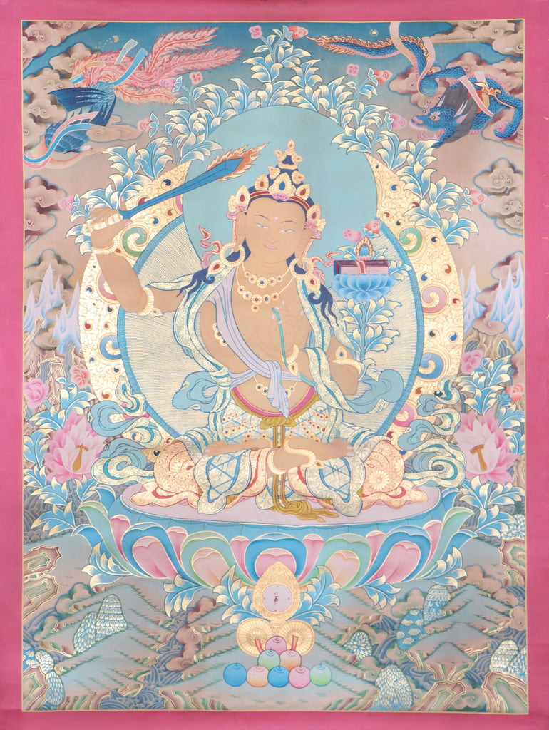 Manjushri Thangka for prayer and meditation.