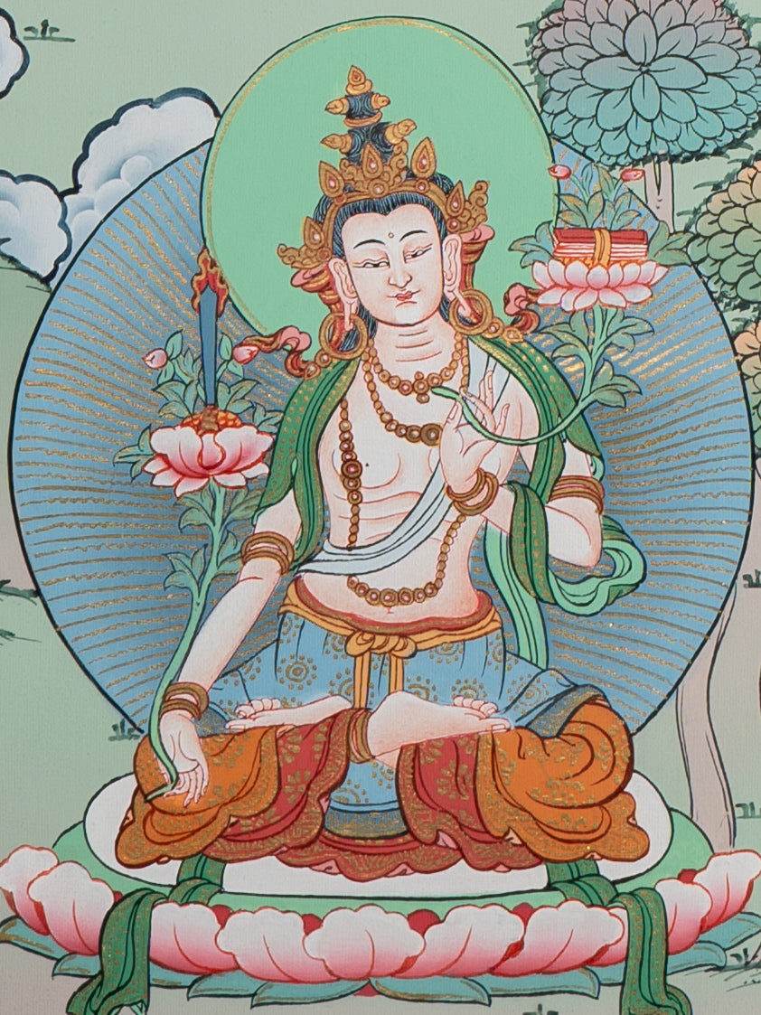Manjushri Thangka - Handpainted Tibetan Art