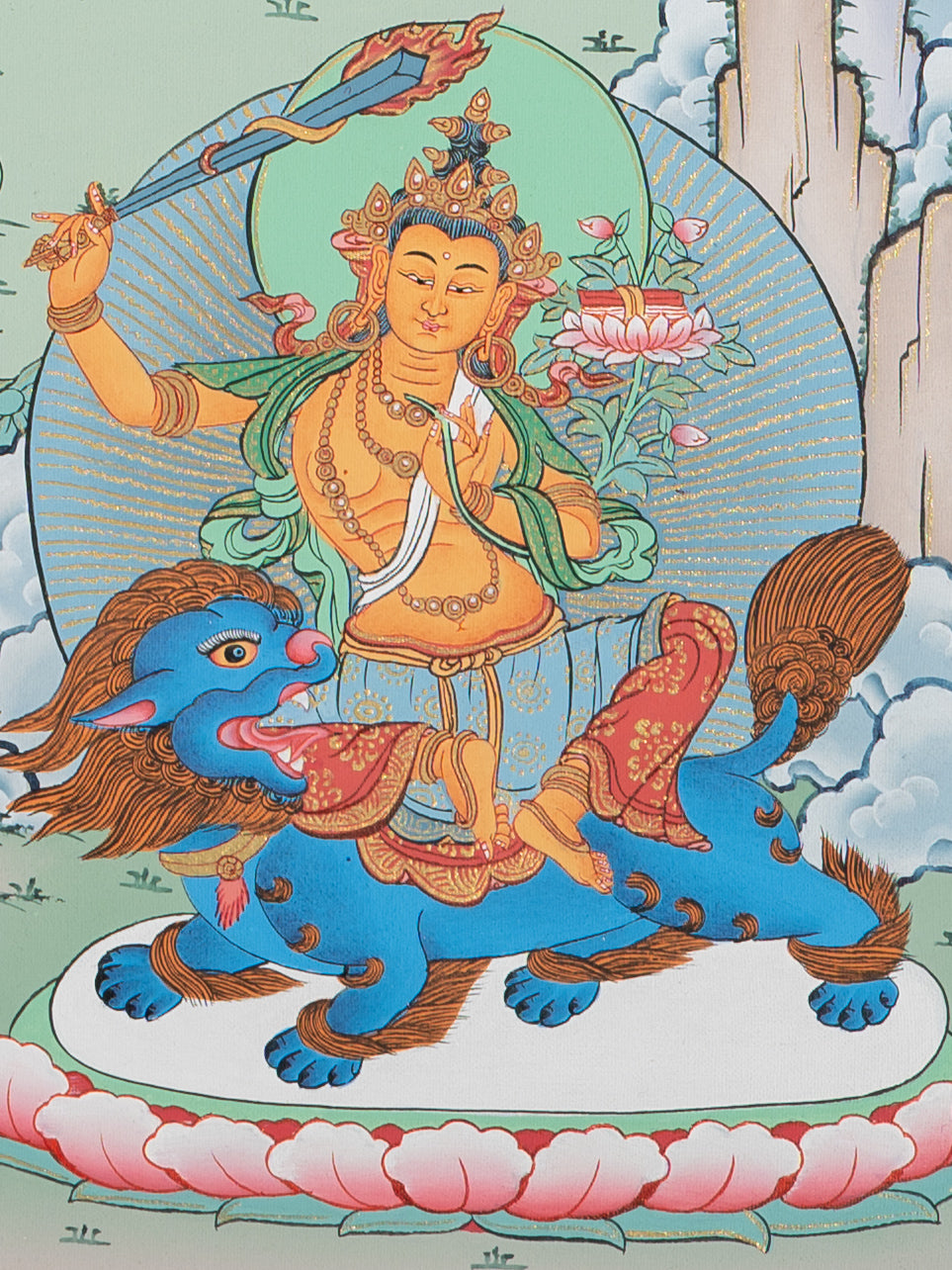 Manjushri Thangka - Handpainted Tibetan Art