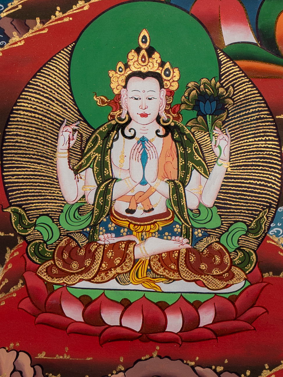 Manjushri Thangka Painting - Sacred Art