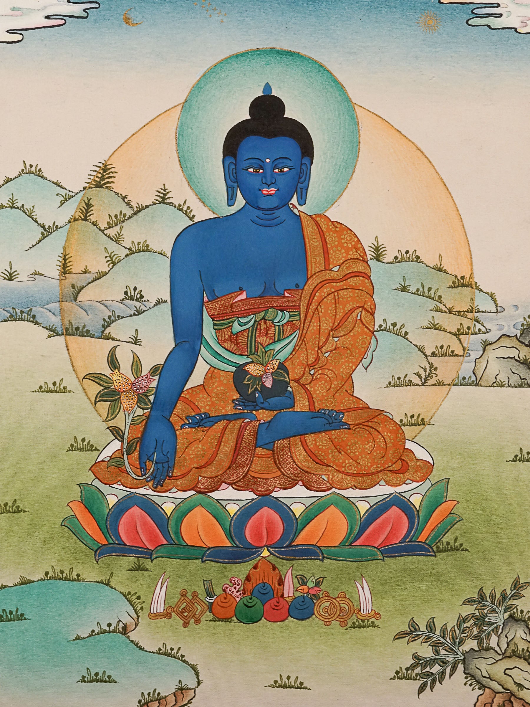 Medicine Buddha Thangka Painting