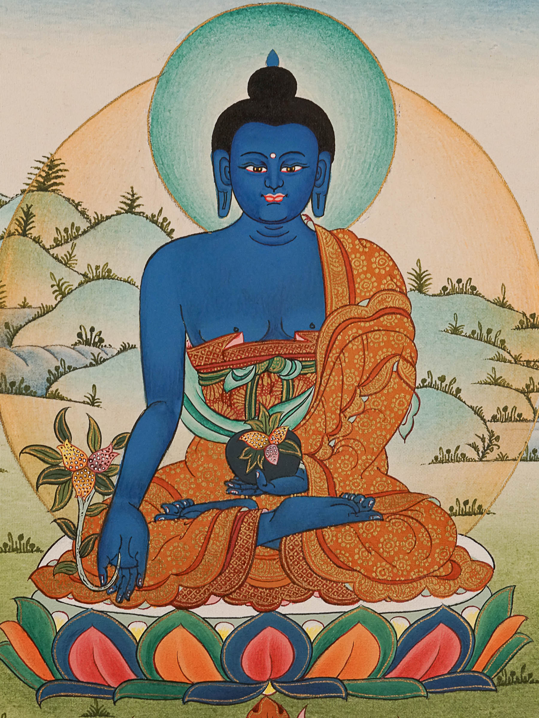 Medicine Buddha Thangka Painting