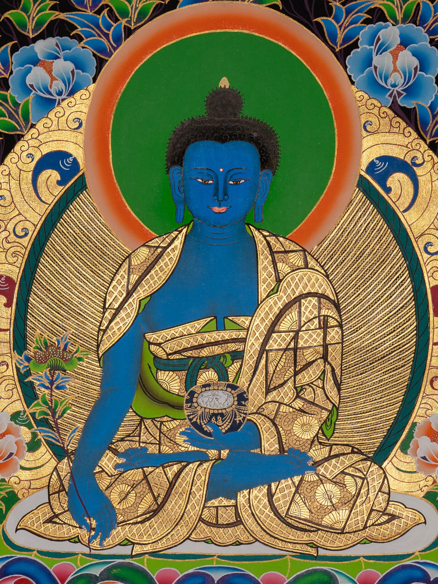 Medicine Buddha Thangka - Sacred Tibetan Art