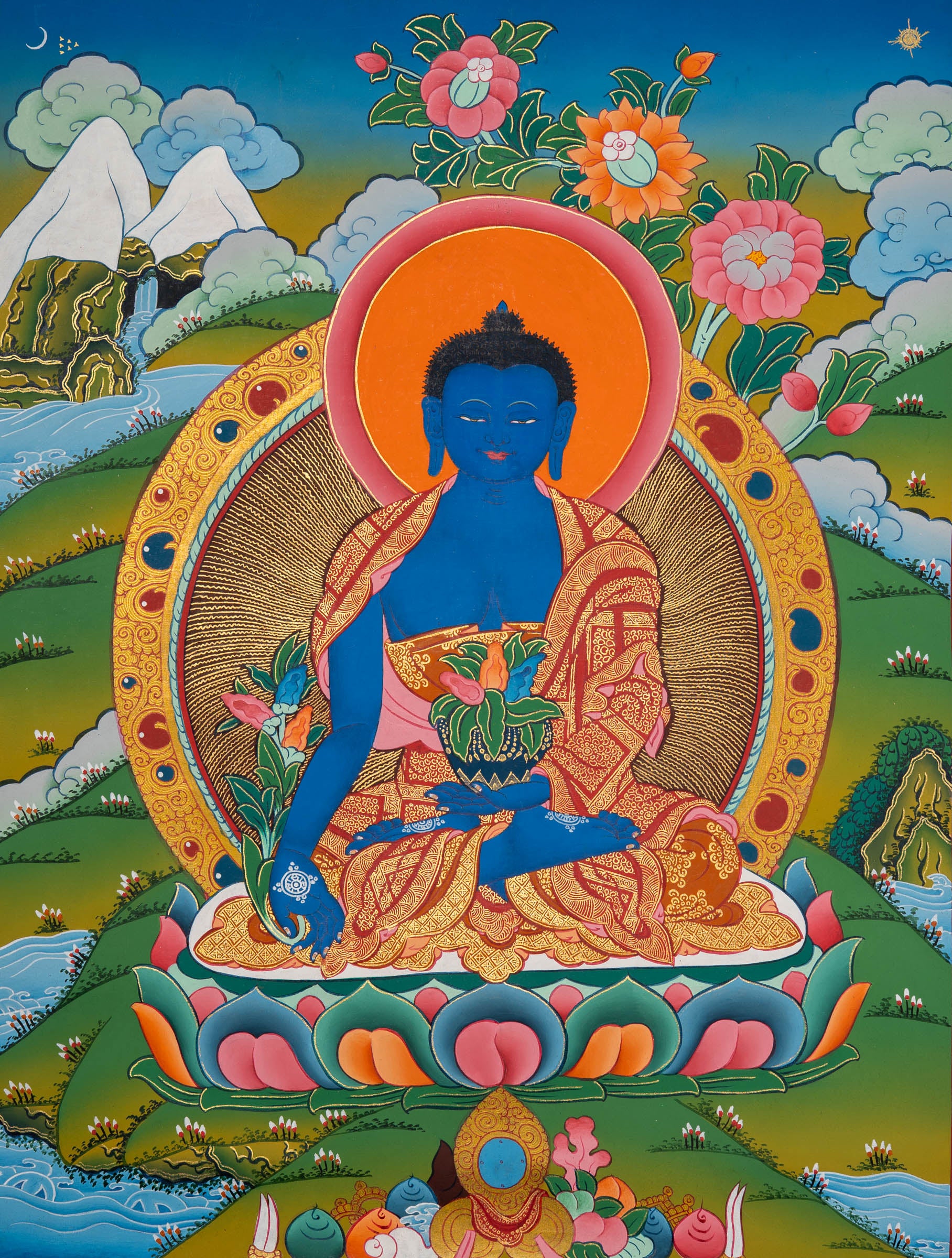 Bhaisajyaguru Thangka - Tibetan Art 