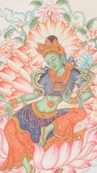 Green Tara - Newari Thangka Painting