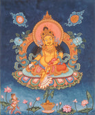 Yellow Zambala Thangka - Hand painted Art