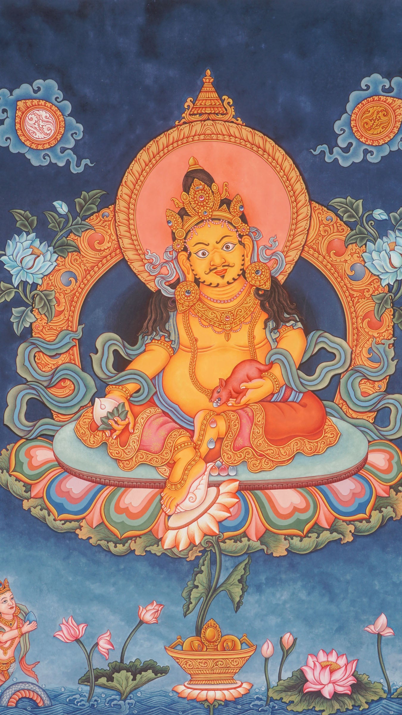 Zambala Thangka Art- Hand painted Art