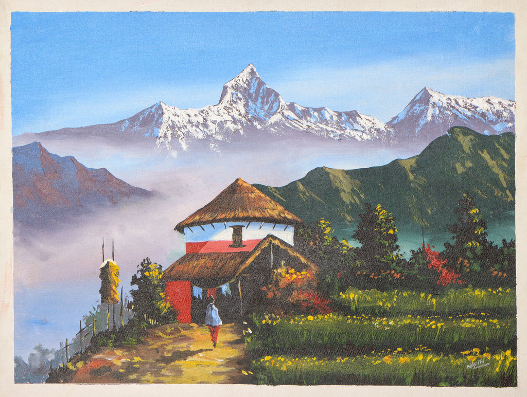 Oil Painting of Ama Dablam Mountain Range for wall decor.