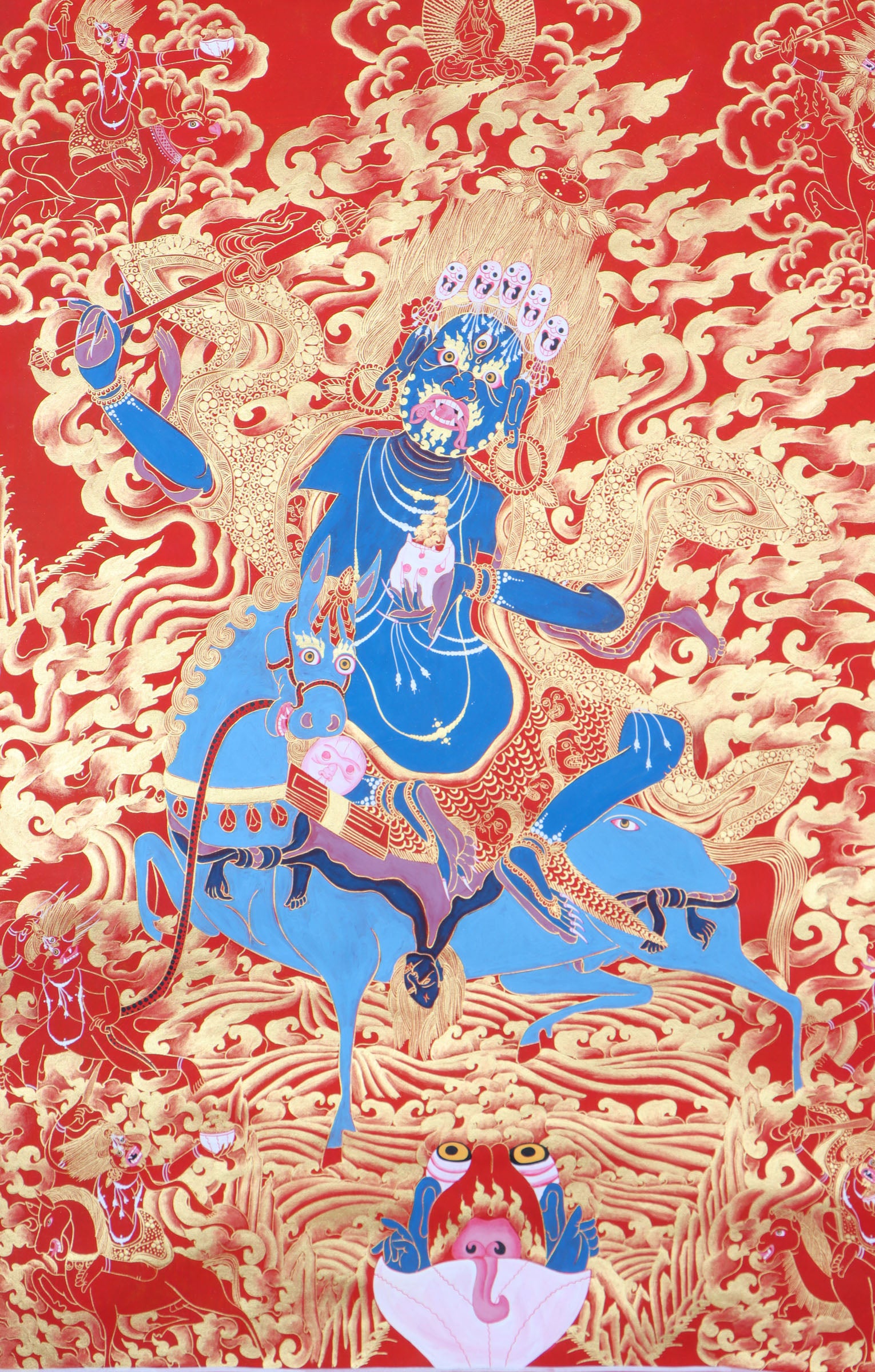 Palden Lhamo Thangka for protection.