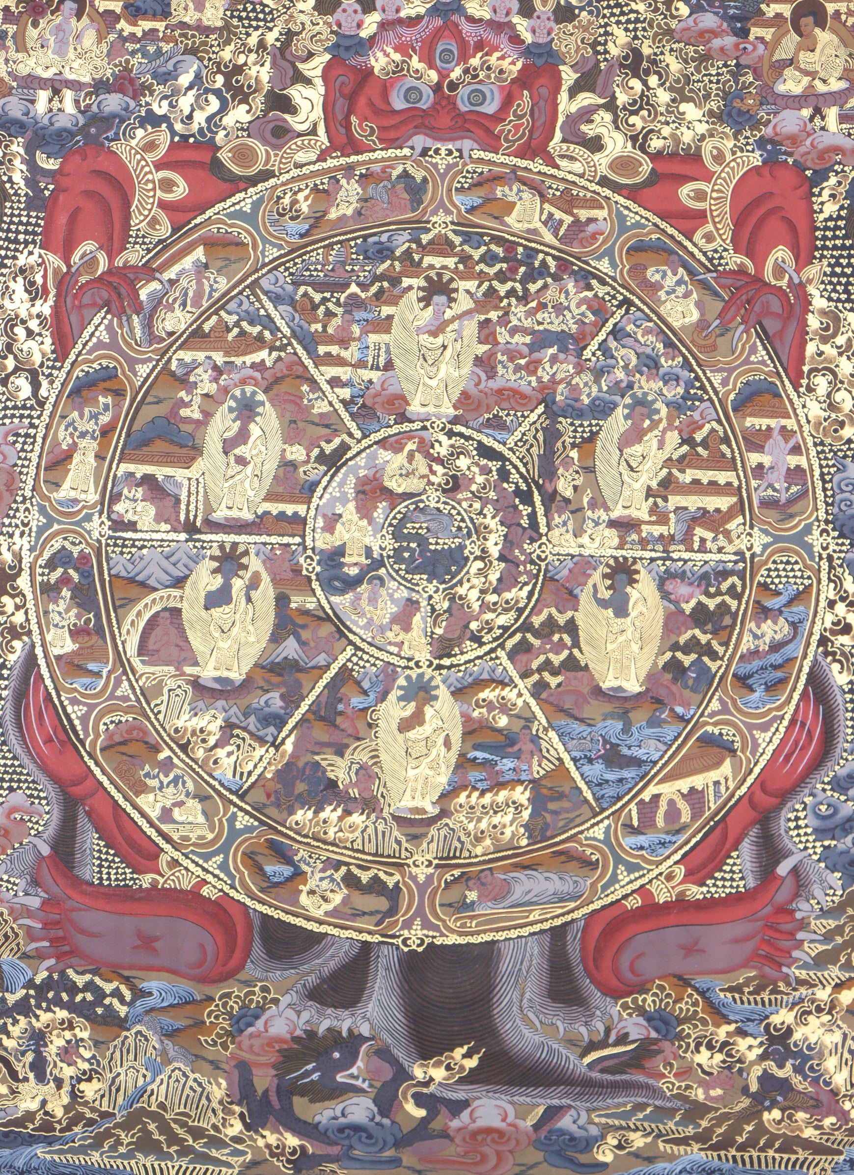 Wheel of Life Thangka, serves as a visual representation of teachings to comprehend life cycle.