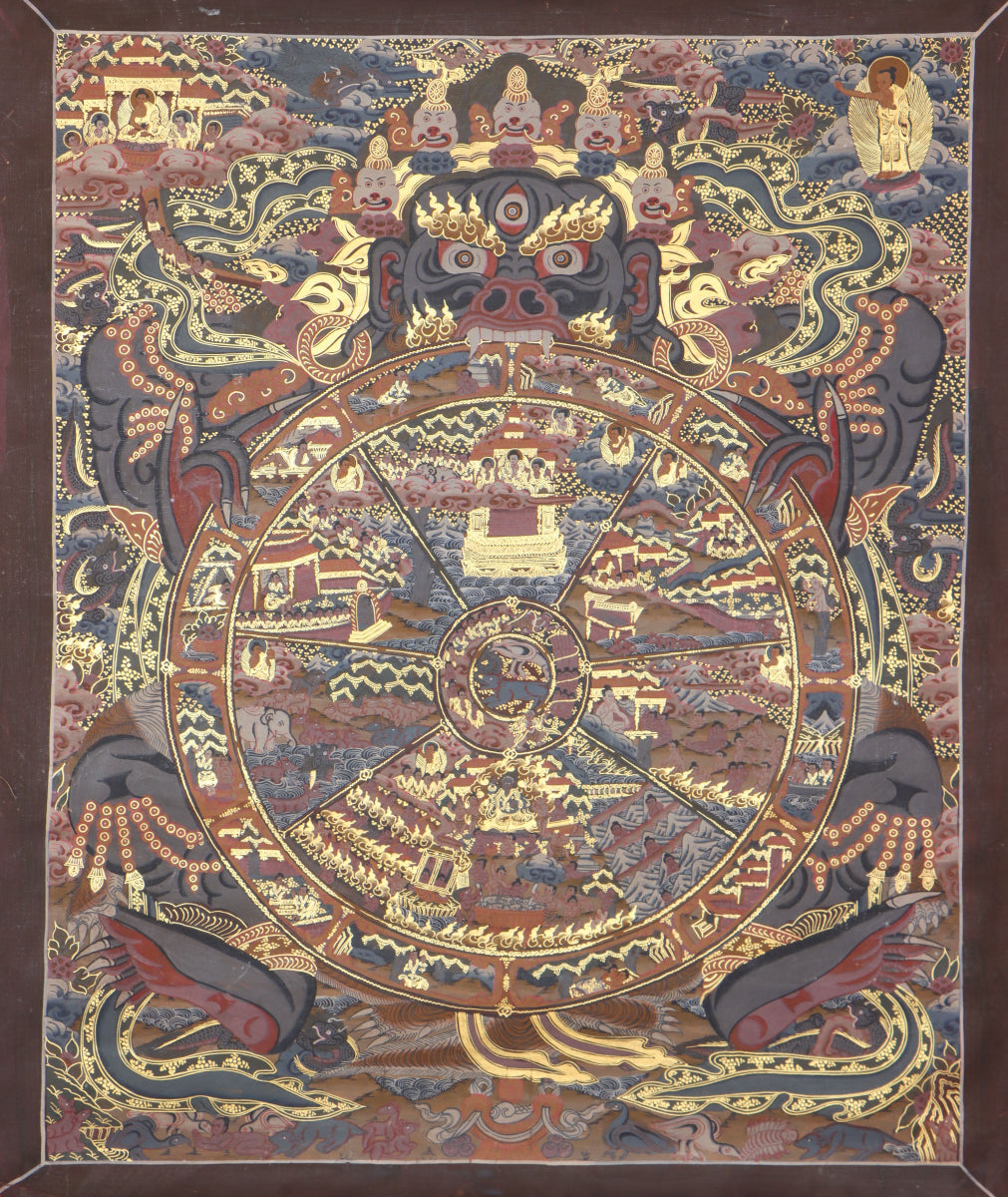Wheel of Life Thangka for Wall decor.