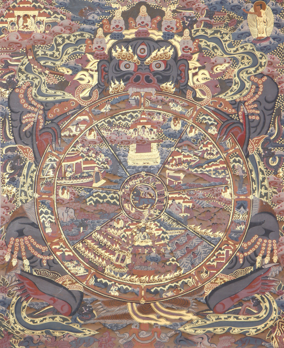 Wheel of Life Thangka for Wall decor.