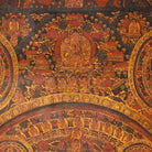 Antique Buddha Mandala Thangka  - Sacred Tibetan Painting
