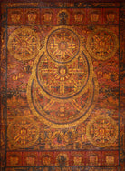 Antique Buddha Mandala Thangka  - Sacred Wall Decor