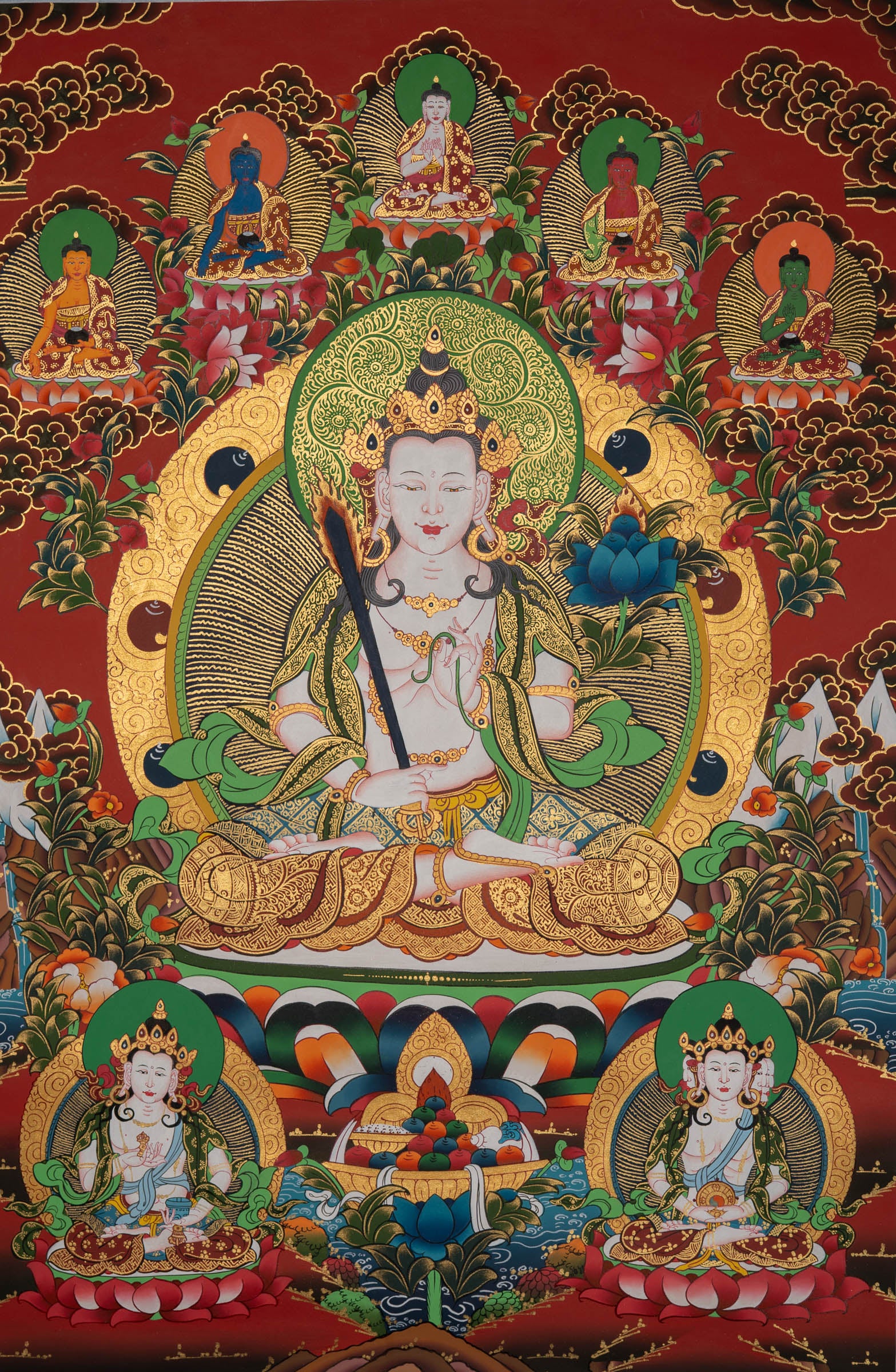 Akashagarbha Thangka –Tibetan Handpainted Art