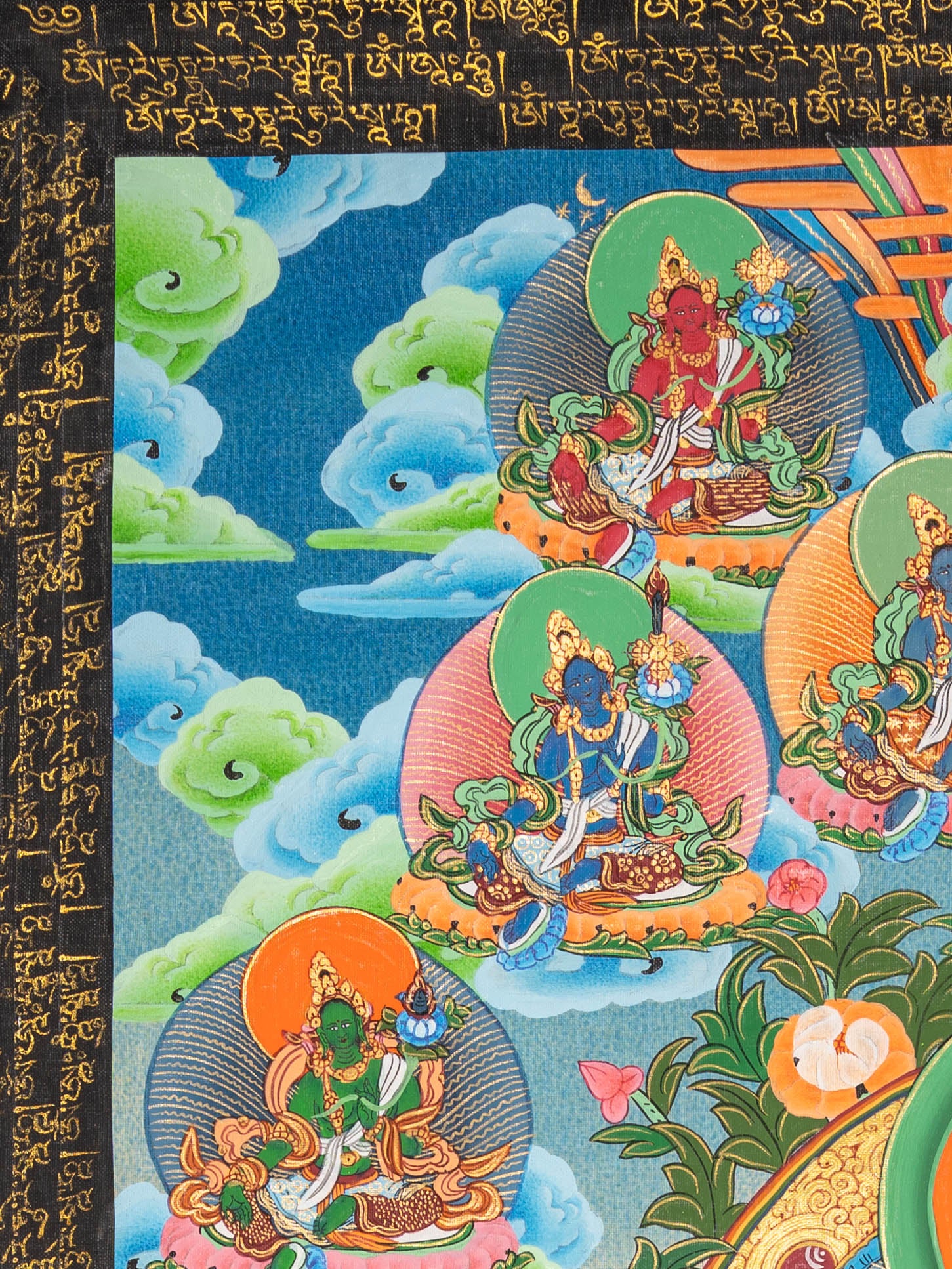 Handpainted 21 Tara Thangka - Sacred Tibetan Art