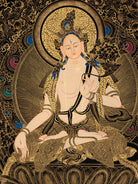 Hand-Painted White Tara Thangka - Sacred Art