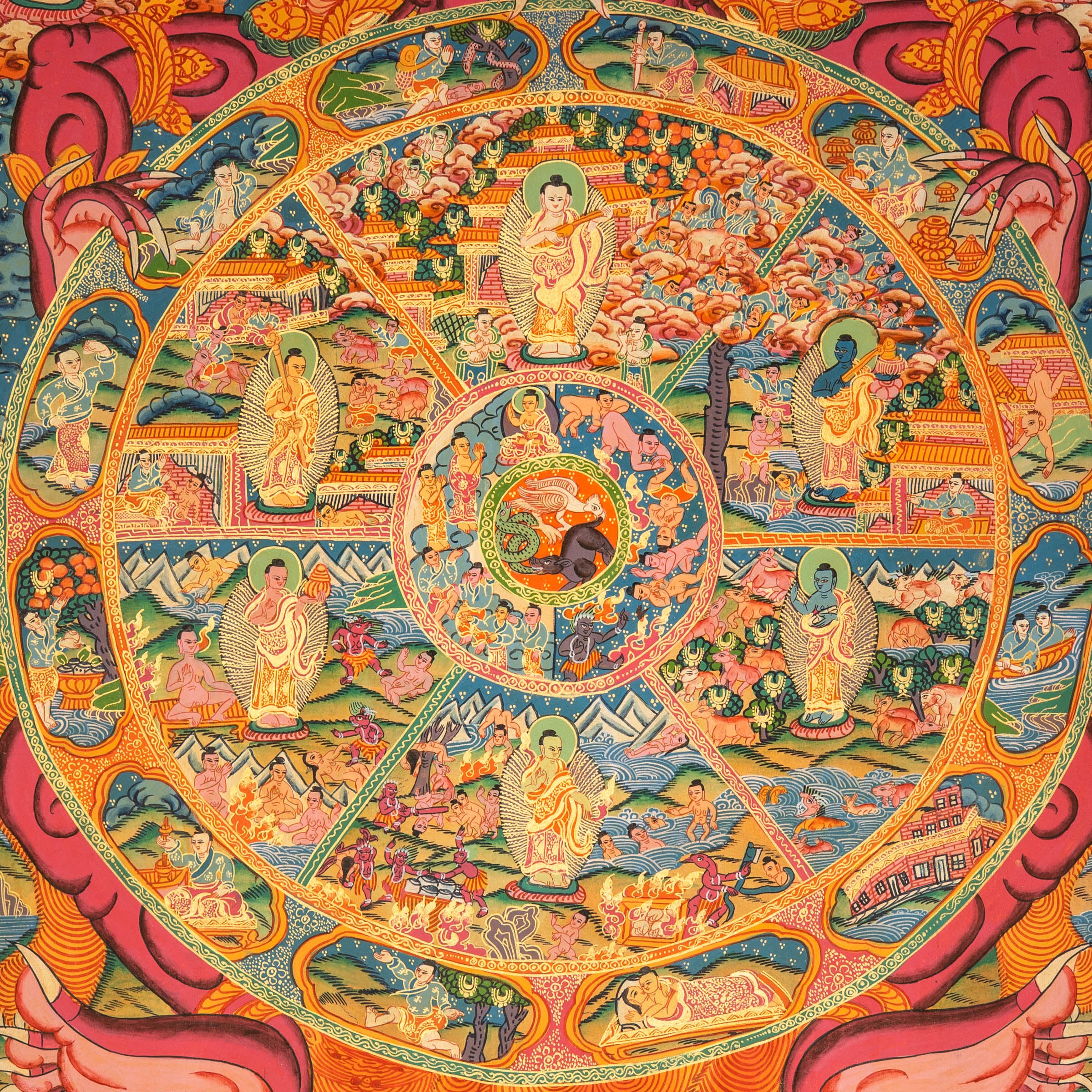 Wheel of Life Thangka - Tibetan Painting