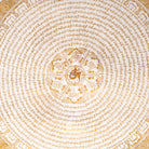 White & Gold Mantra Mandala Thangka for wall hanging decor.