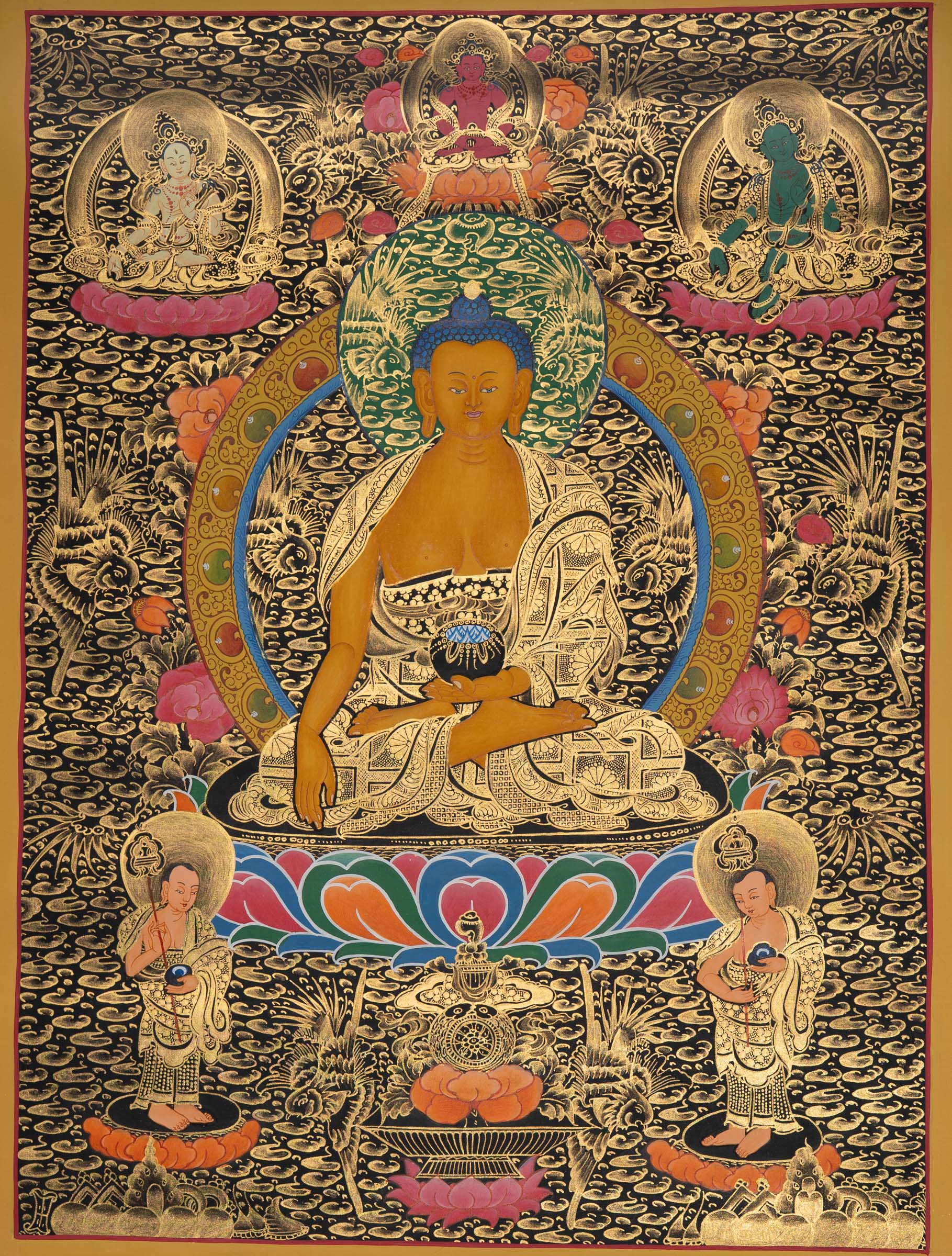  Shakyamuni Buddha Enlighten Thangka - Handpainted Art
