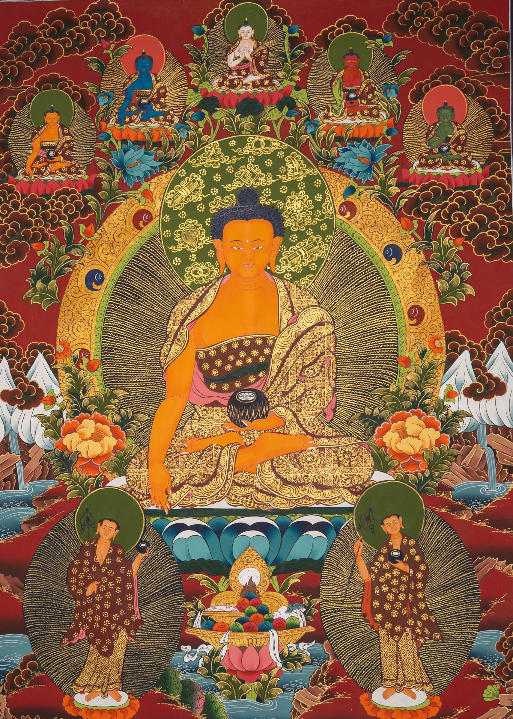 Tibetan Shakyamuni Buddha - Sacred Thangka 