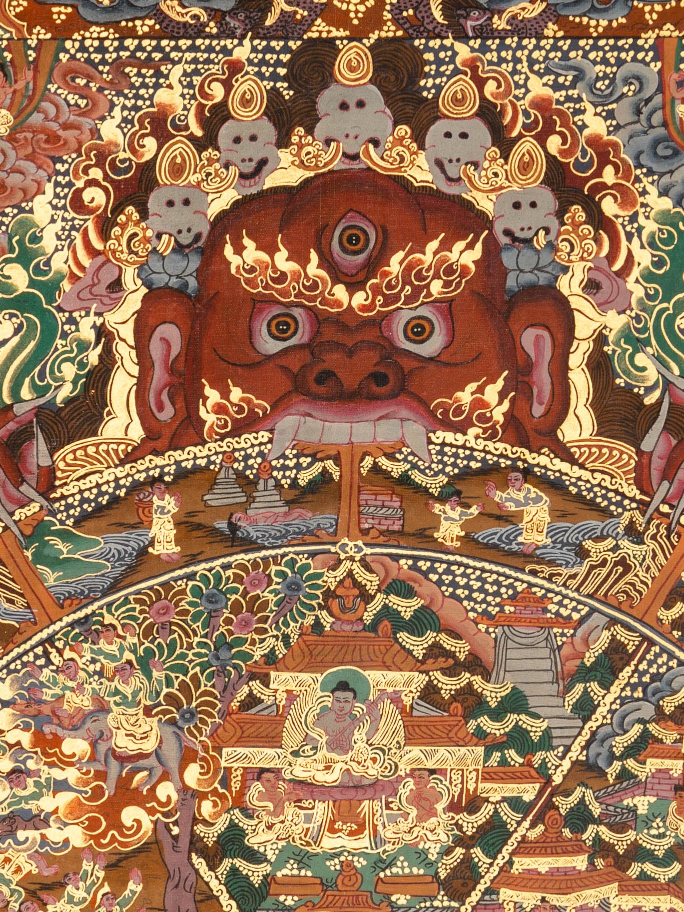 Bhavachakra Thangka - Antique Artwork