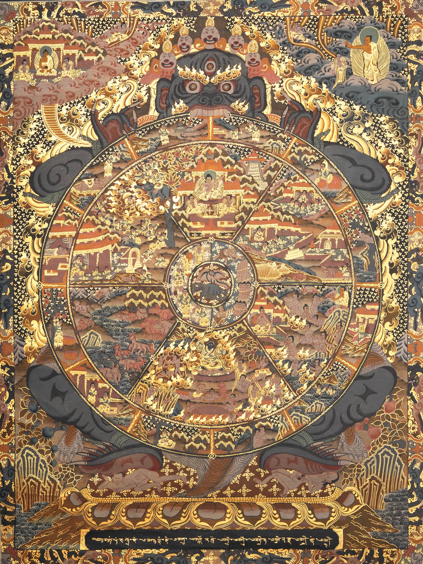 Wheel of Life (Bhavachakra) Thangka  - Tibetan Painting