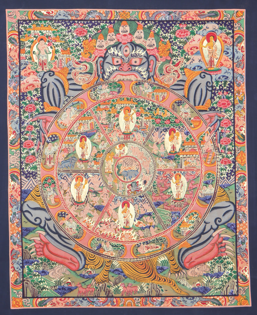 Wheel of life Thangka for positivity and wall decor .