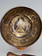 White Tara Carved Singing Bowl - Tibetan Bowl for meditation.