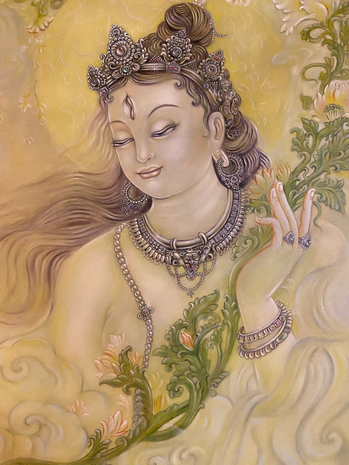 White Tara Thangka Painting