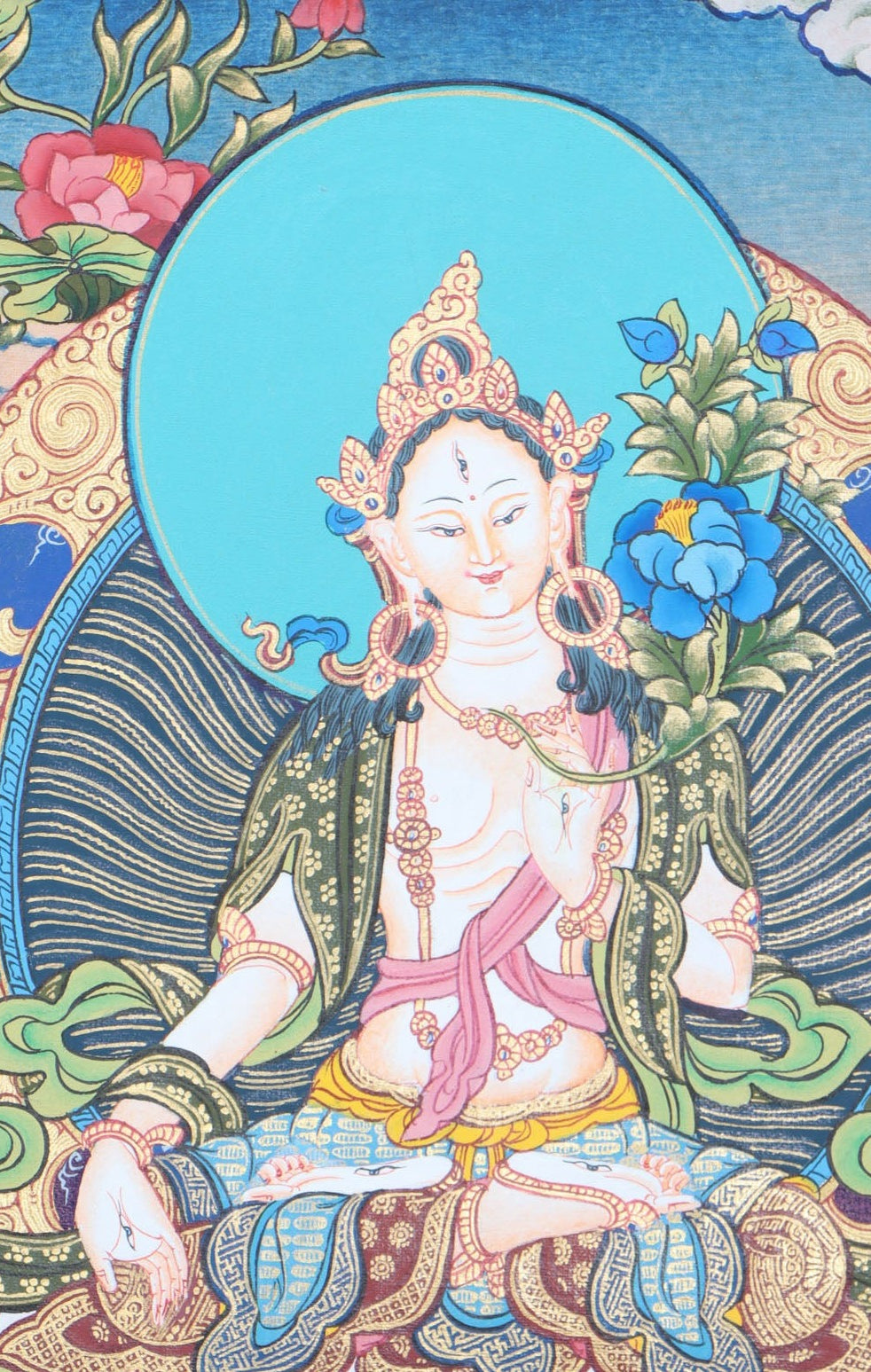 White Tara Thangka for meditation and spirituality .