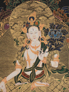 White Tara Thangka - Sacred  Tibetan Painting 