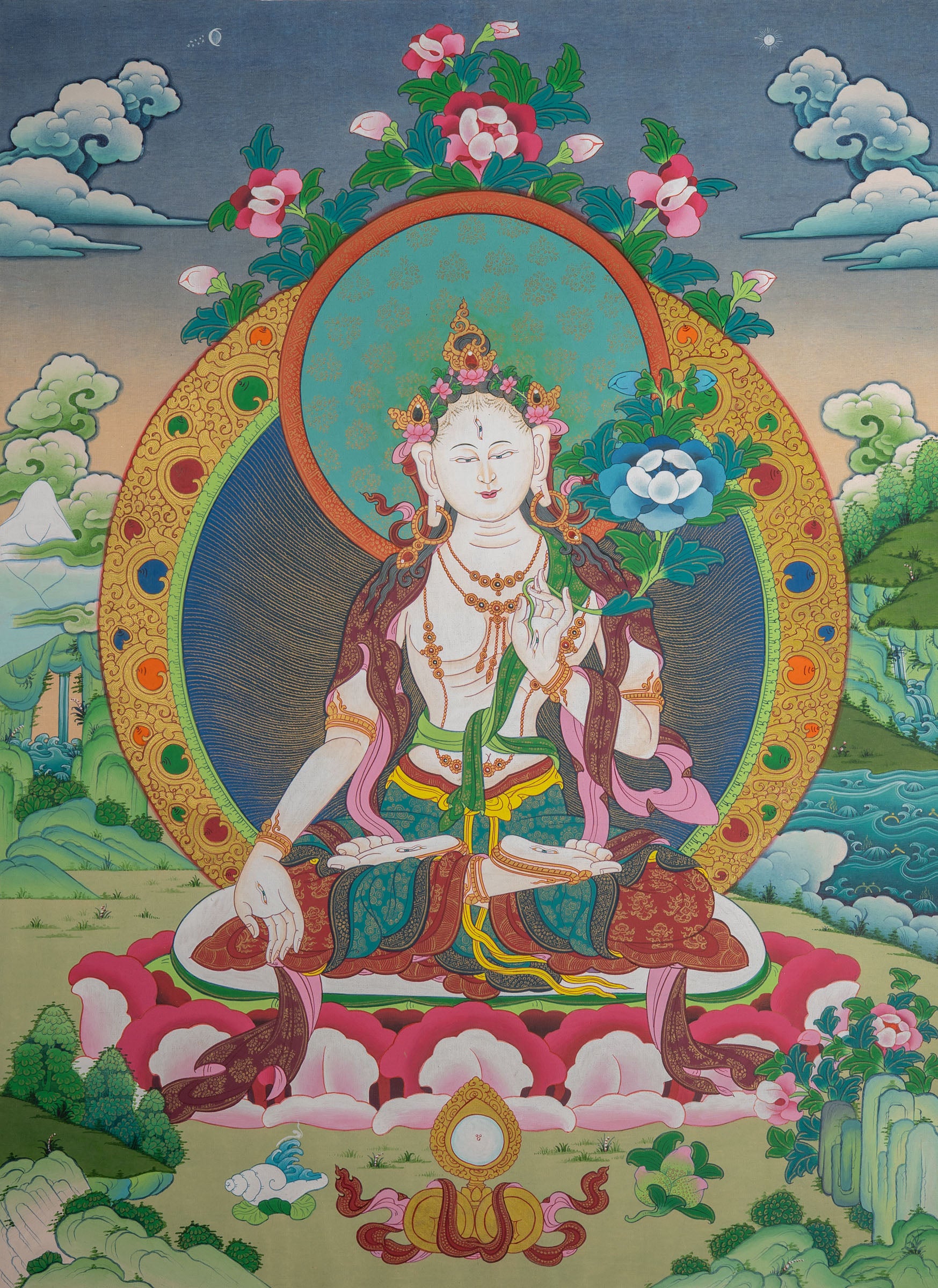 White Tara Thangka - Sacred Tibetan Art