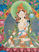 White Tara Thangka - Tibetan Painting 