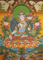 White Tara Thangka - Tibetan Handpainted Art