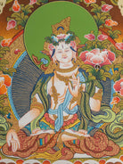 White Tara Thangka - Tibetan Handpainted Art
