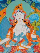 White Tara Thangka - Sacred Tibetan Painting