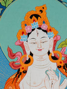 White Tara Thangka - Sacred Tibetan Painting