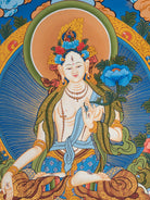 White Tara Thangka Painting  - Sacred Tibetan Art