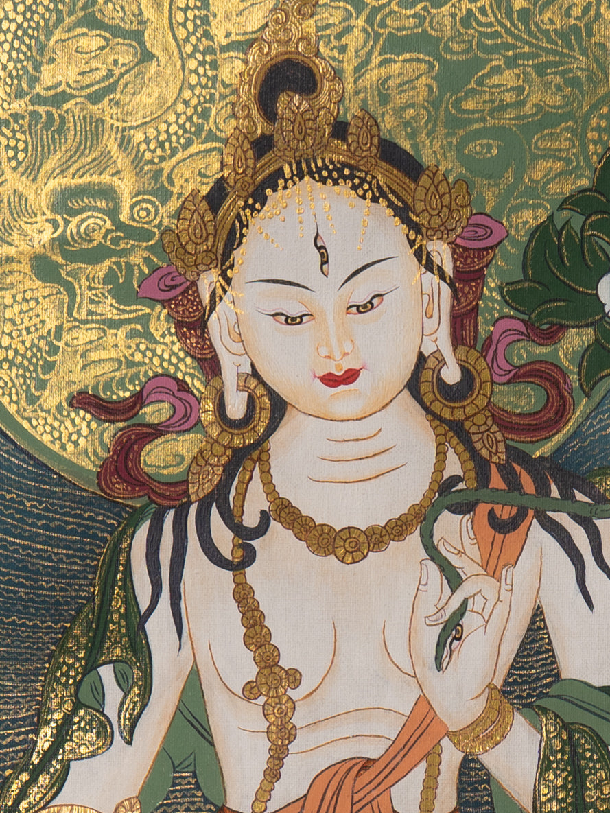 White Tara Thangka - Sacred Tibetan Art
