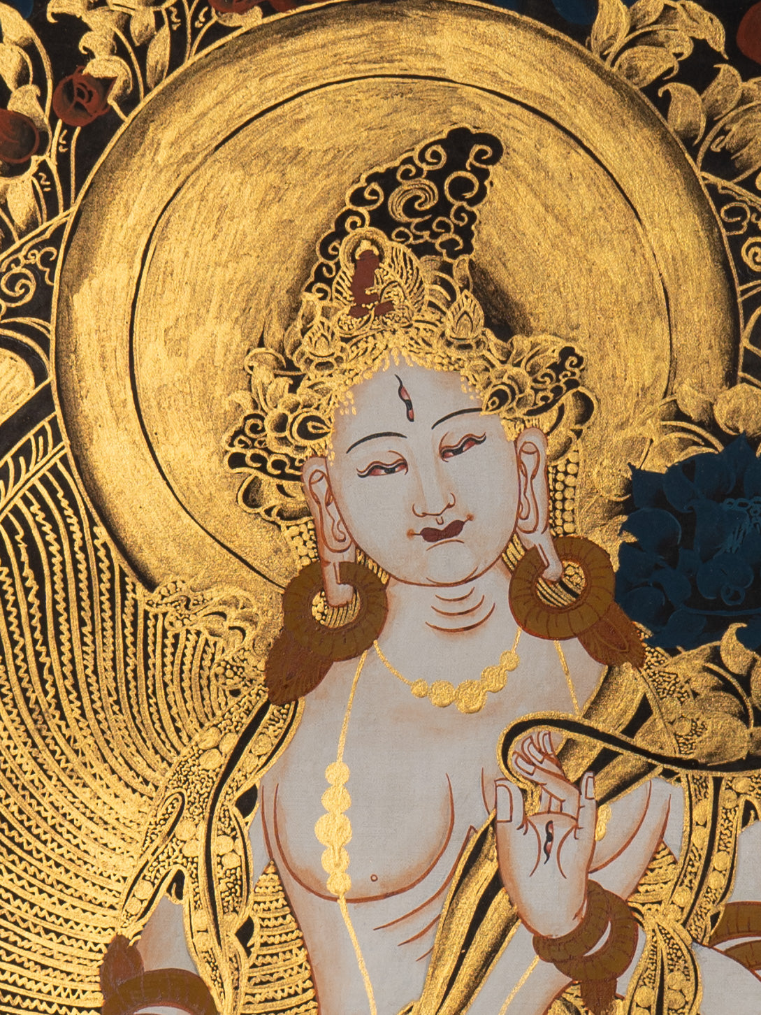 White Tara Thangka Painting - Sacred Art