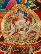 Sacred White Tara Thangka - Handpainted Art