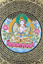 White Tara Mandala Thangka for spirituality 